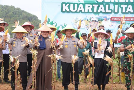 Kapolda Kepri Pimpin Panen Raya Jagung Serentak 2026, Target Swasembada Pangan