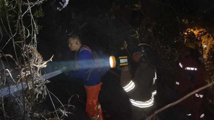 pemadaman api tanjung riau Api Mengamuk di Bukit Melati Batam, Polda Kepri Gerak Cepat Padamkan Hingga Dini Hari