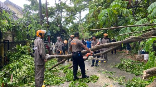 Angin Kencang Terjang Sagulung Batam! 2 Rumah Rusak, Brimob Polda Kepri Langsung Turun Tangan