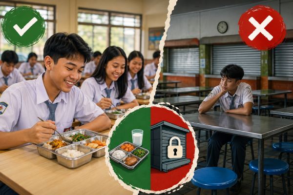 ilustrasi mbg batam MBG Stop di Batam, Sekolah Sebut Ratusan Porsi Terbuang Sia-Sia: Pemborosan Anggaran?