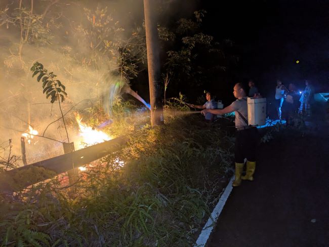 Karhutla Batam Muncul di 3 Titik, Polisi dan Damkar Berjibaku Padamkan Api hingga Malam